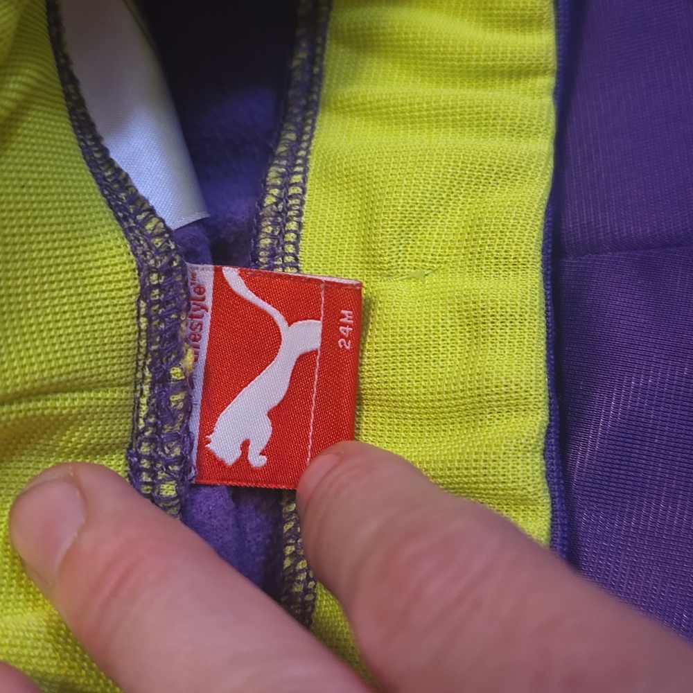 PUMA 12mo. Girls Purple and Lime Tracksuit - Picture 4 of 7